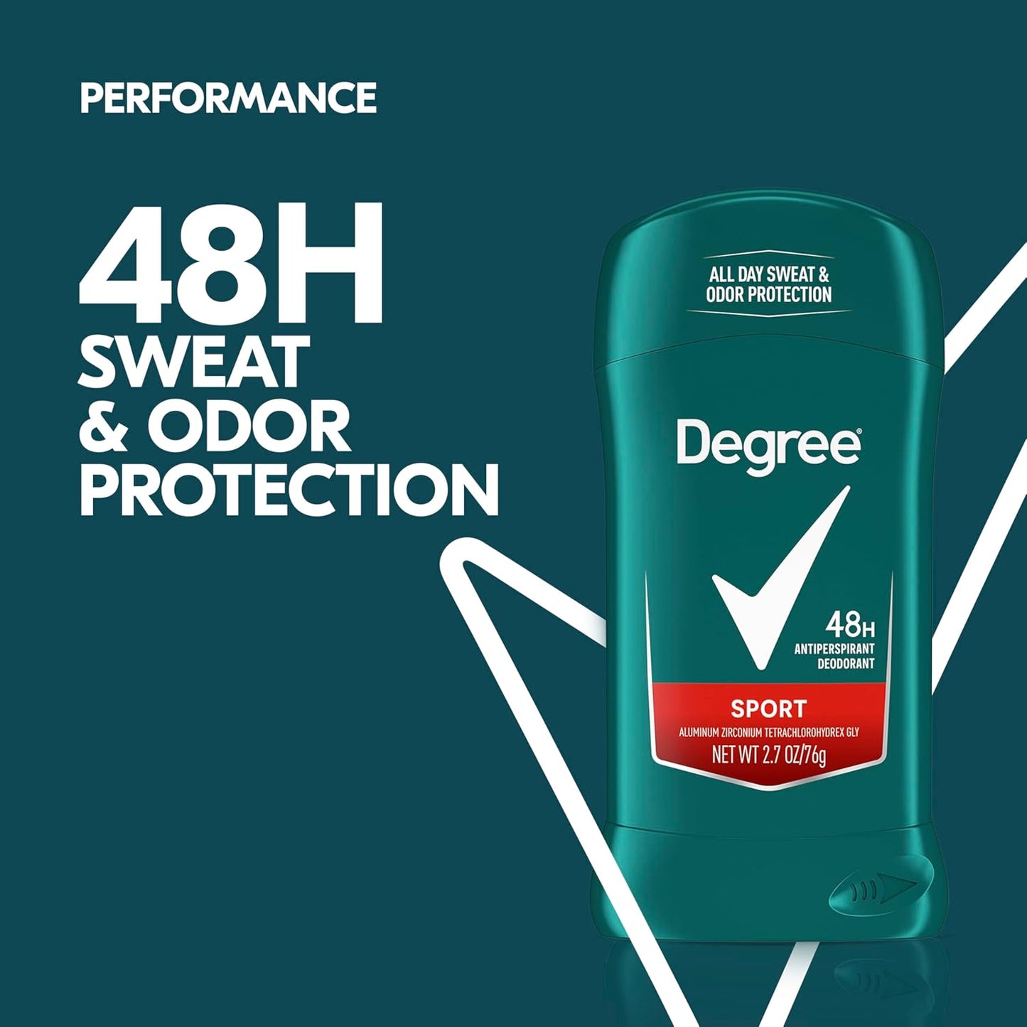 Degree Men Original Protection Antiperspirant Deodorant Sport Pack of 6 48-Hour Sweat and Odor Protection Antiperspirant for Men 2.7 Oz