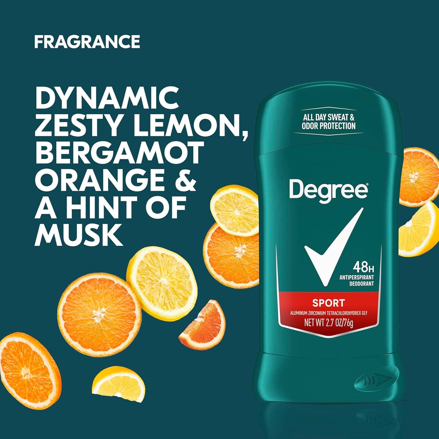 Degree Men Original Protection Antiperspirant Deodorant Sport Pack of 6 48-Hour Sweat and Odor Protection Antiperspirant for Men 2.7 Oz