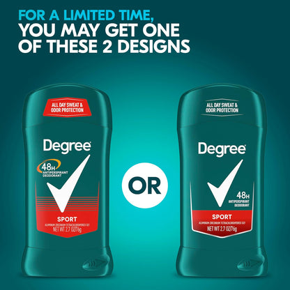 Degree Men Original Protection Antiperspirant Deodorant Sport Pack of 6 48-Hour Sweat and Odor Protection Antiperspirant for Men 2.7 Oz
